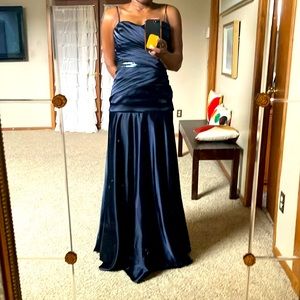 Calvin Klein indigo blue gown